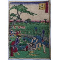 ちりめん絵 【一景】「東京名所十二ヶ月　五月　堀切花菖蒲」