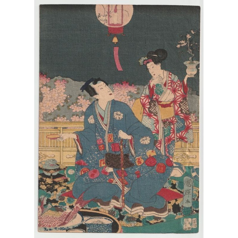 画像3: ちりめん絵 【国輝】 「花尽東源氏之内　桜」