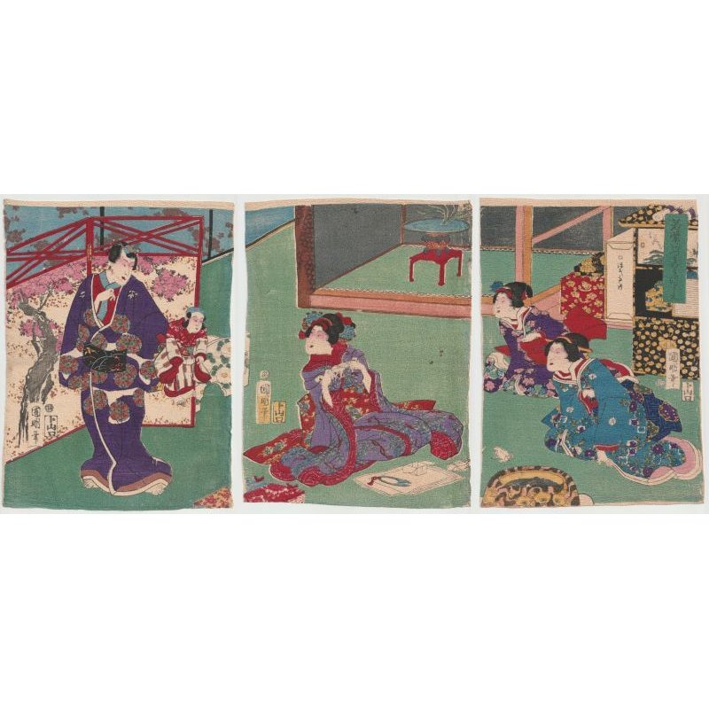 画像1: ちりめん絵【国明】「若紫あつまのうつしえ」