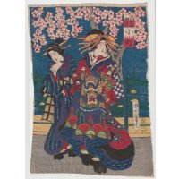 ちりめん絵【国周】「佐野槌楼内　小町」