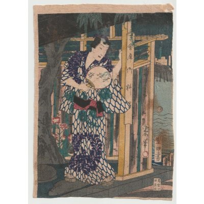明治刷り物　子供の踊り　たいめん　アンティーク版画 明治豊文堂