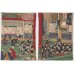 画像1: ちりめん絵【国芳】「大星良金を始め四十余人の義士　本意を達し万昌山円覚寺引取焼香図」（3枚続のうち左と中） (1)