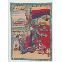 ちりめん絵　薈谷「十二ヶ月之内 三月雛遊び 」