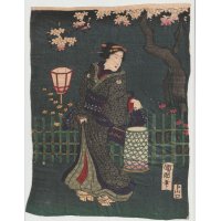 ちりめん絵【国明】「江戸紫花のうつしえ」（3連の右と左）
