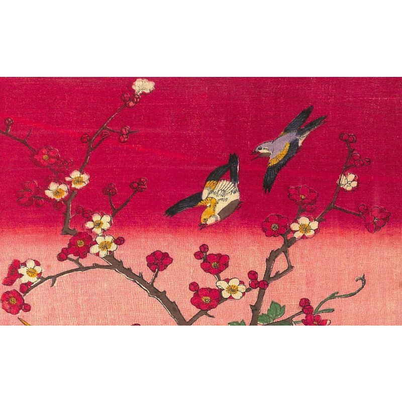 画像3: 　ベルナール献呈大型品　無題（紅白梅・椿・小鳥・雁）明治期