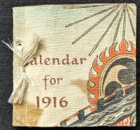ちりめん本　ミニ版・1924年カレンダー  Calendar for 1916