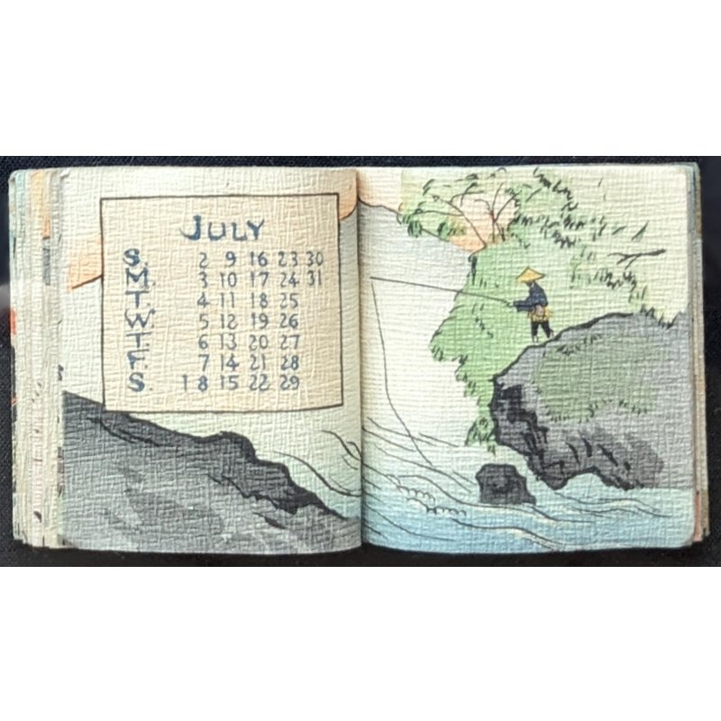 画像8: ちりめん本 ミニ版・1924年カレンダー  Calendar for 1916