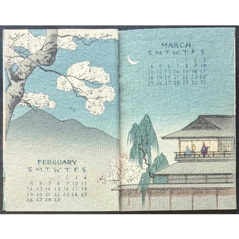 画像3: ちりめん本・1928年カレンダー  Calendar for 1928 