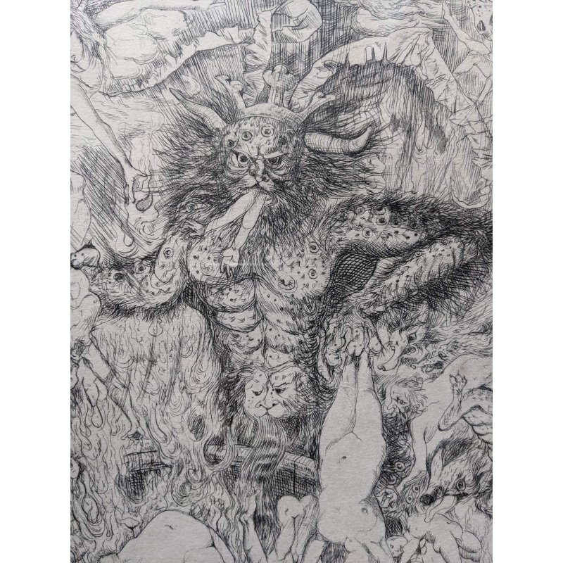 画像3: 藤田嗣治　大判リトグラフ額入り「黙示録」の部分・地獄図　40×32cm　