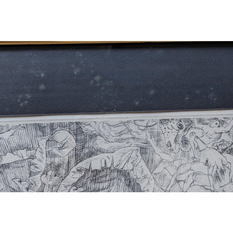 画像13: 藤田嗣治　大判リトグラフ額入り「黙示録」の部分・地獄図　40×32cm　