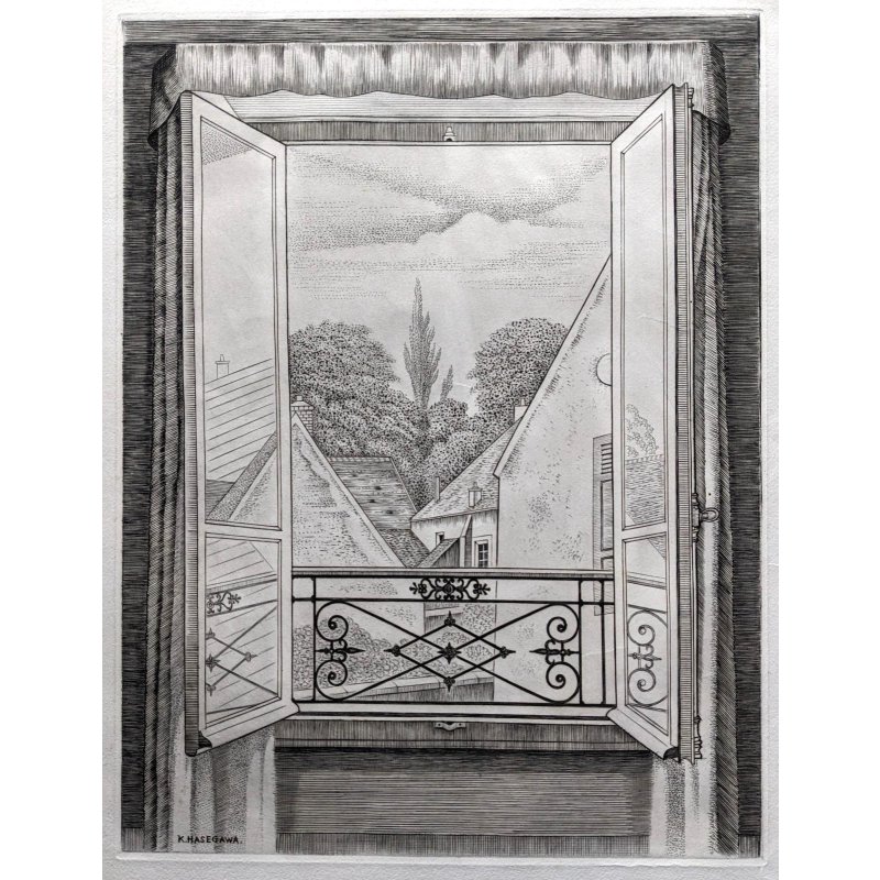 画像1: 長谷川潔 「開かれた窓」　ビュラン