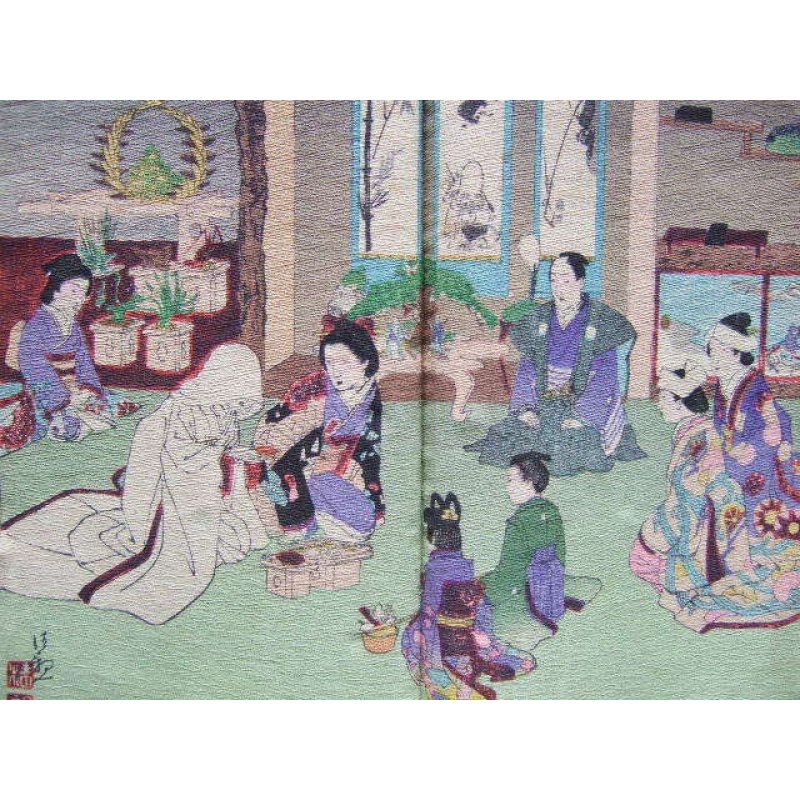 画像5: 小林清親挿絵　ちりめん本・２冊組み　国文社　「日本の月々」英文　Japanese Months 　2vols. 2冊セット 著者　岡田松生(Matsuo Okada)