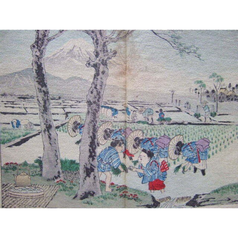 画像2: 小林清親挿絵　ちりめん本・２冊組み　国文社　「日本の月々」英文　Japanese Months 　2vols. 2冊セット 著者　岡田松生(Matsuo Okada)