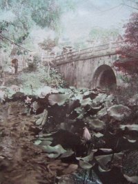 明治・彩色古写真　眼鏡橋　京都　26×20cm　　　