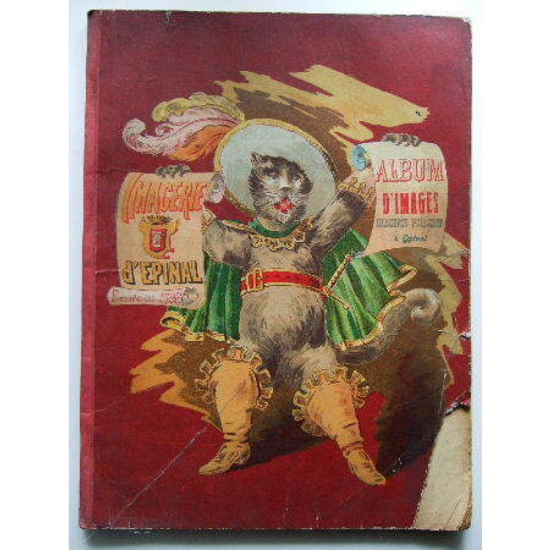 画像1: フランス古版画（エピナール）アルバム（仏文）　表紙・長靴をはいた猫　彩色版画100枚